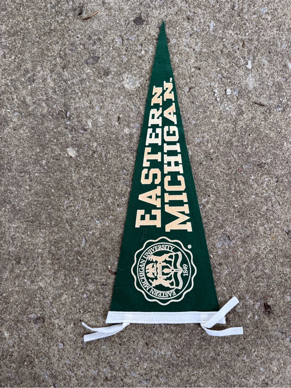 Eastern Michigan University Green Felt Pennant